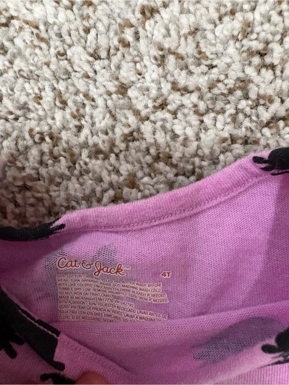 Cat & Jack Lavender Pink Long-Sleeve Cat Dress - Picture 2 of 2